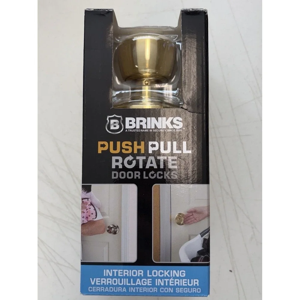 Brinks Push Pull Rotate Barrett Polished Brass Passage Knob NEW. 2305-105